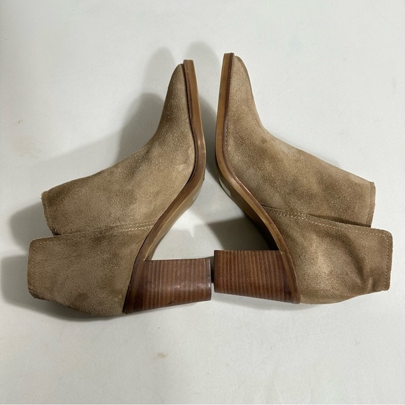 Dolce Vita Womens Sz 10 Boots Spade Tan Suede Block Heel Pull On Ankle Booties - Picture 4 of 12